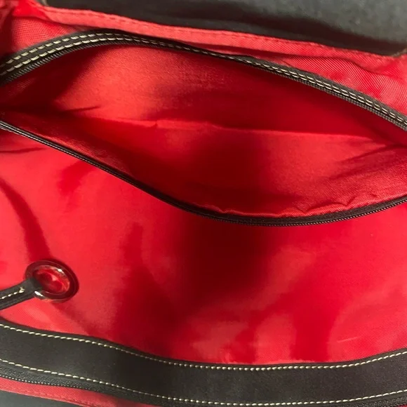 The Sak Red Black Fabric Tote Shoulder Bag Purse - Picture 13 of 14